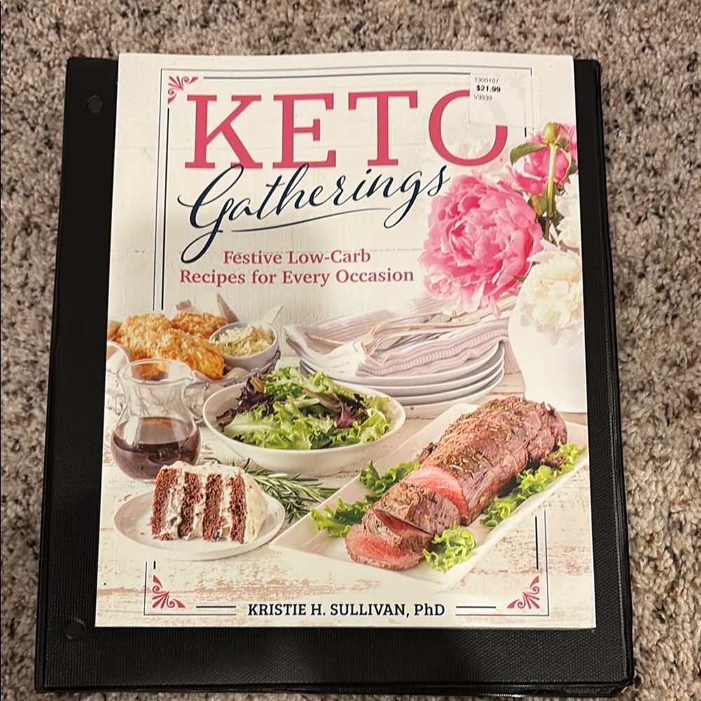 Keto Gatherings Cookbook by Kristie H. Sullivan - White and Pink Cover